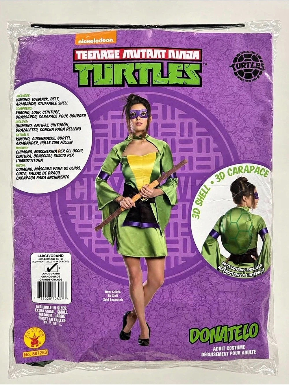 NWT TMNT Donatello Adult Women’s Halloween Costume Size Large